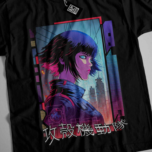 a black t - shirt with a picture of an anime character