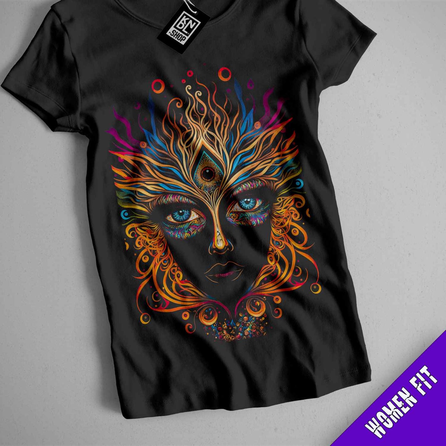 a t - shirt with a woman's face painted on it