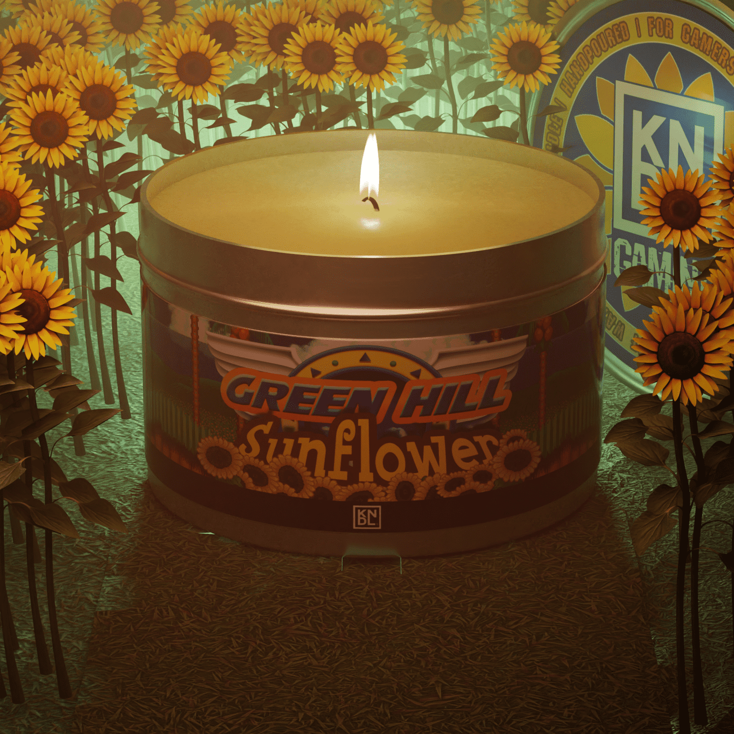 TIN NR 12 | GREEN HILL SUNFLOWER | SONIC INSPIRED SCENTED CANDLE