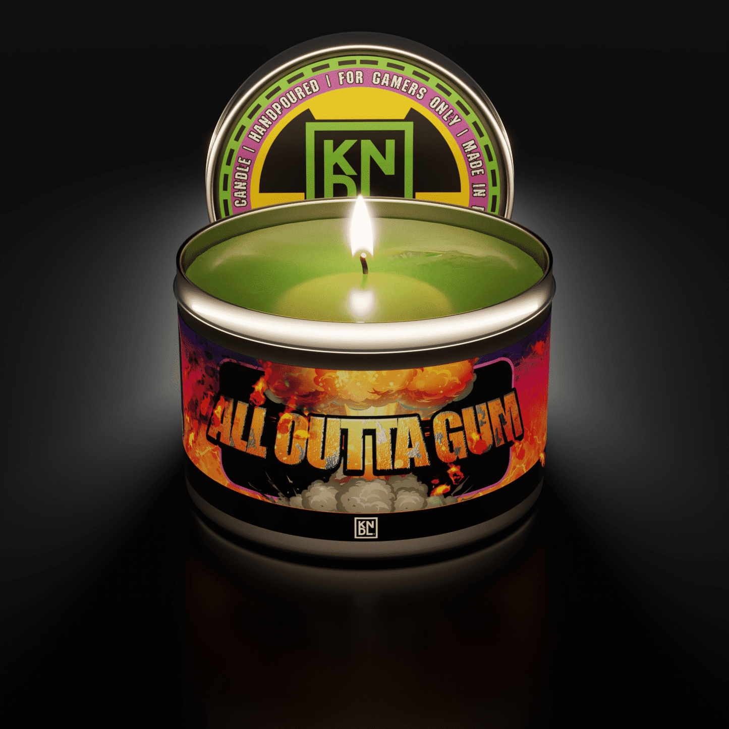 TIN NR 01 | ALL OUTTA GUM | DUKE NUKEM INSPIRED SCENTED CANDLE