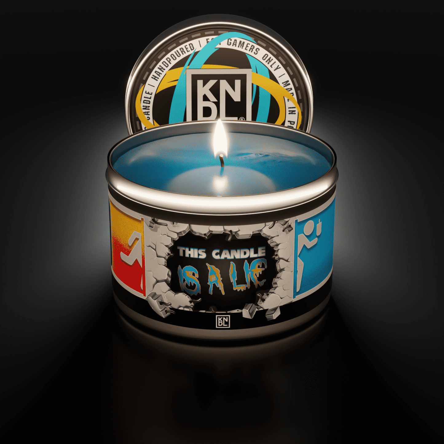 TIN NR 23 | THIS CANDLE IS A LIE | PORTAL INSPIRED SCENTED CANDLE
