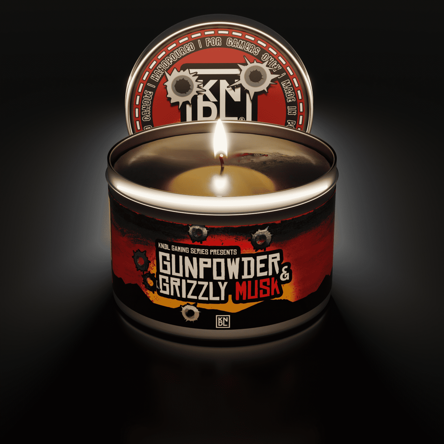 TIN NR 29 | GUNPOWDER & GRIZZLY MUSK | RED DEAD REDEMPTION INSPIRED SCENTED CANDLE