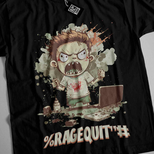 a t - shirt with a cartoon of a zombie using a laptop