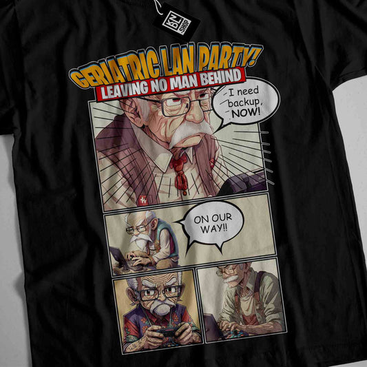 a t - shirt with a comic strip on it