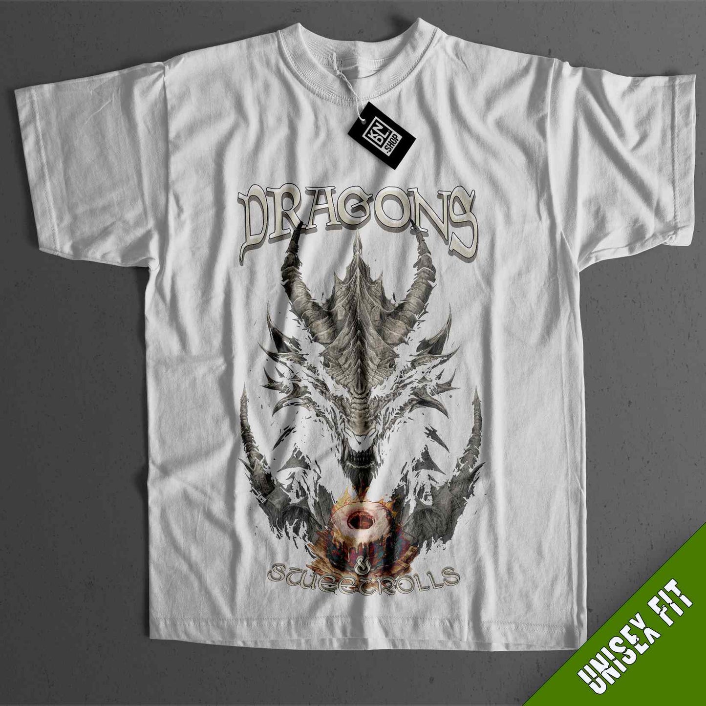 a white t - shirt with an image of a horned animal on it