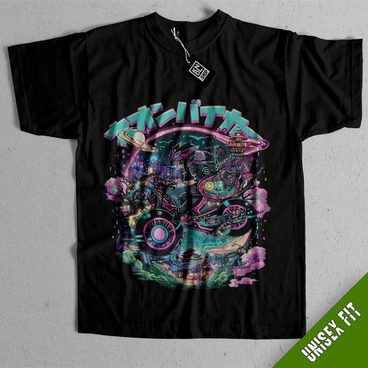 a black t - shirt with an image of a psychedelic design