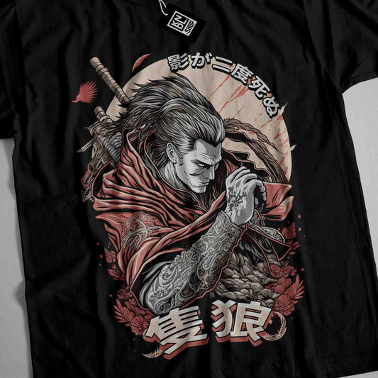 a t - shirt with an image of a man holding a sword
