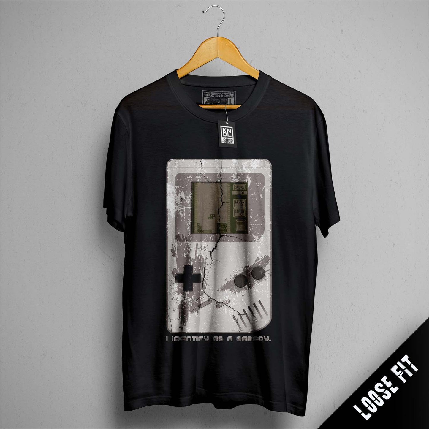 a black t - shirt with a picture of a cross on it