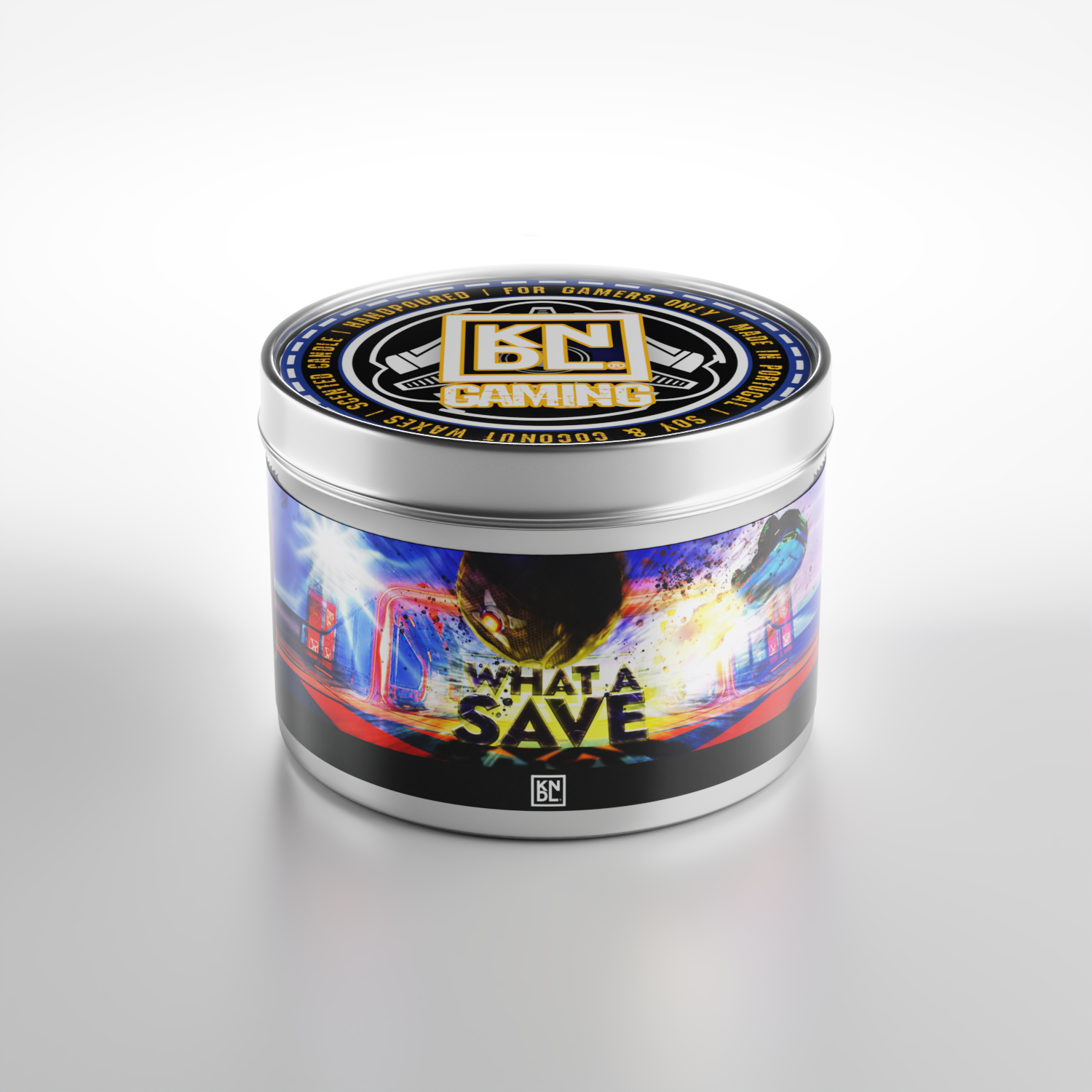 TIN NR 24 | WHAT A SAVE | ROCKET LEAGUE INSPIRED SCENTED CANDLE