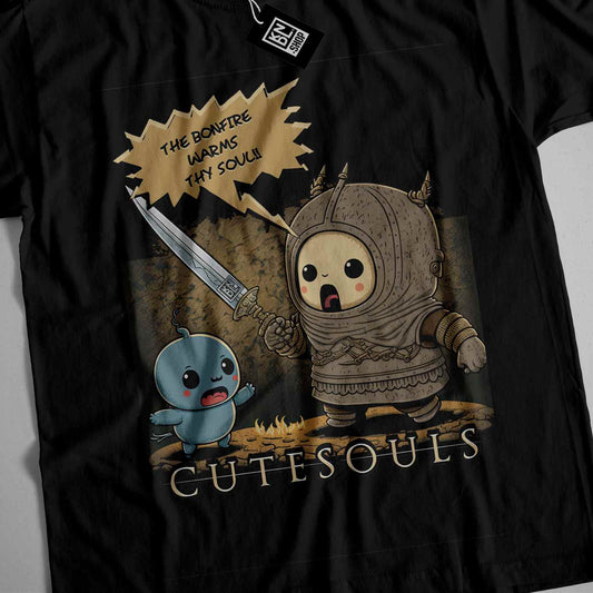 a t - shirt with an image of a cartoon character holding a knife