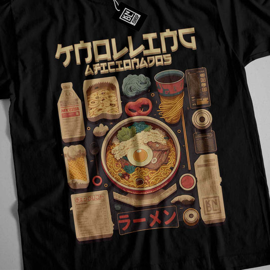 a t - shirt with a picture of a bowl of noodles