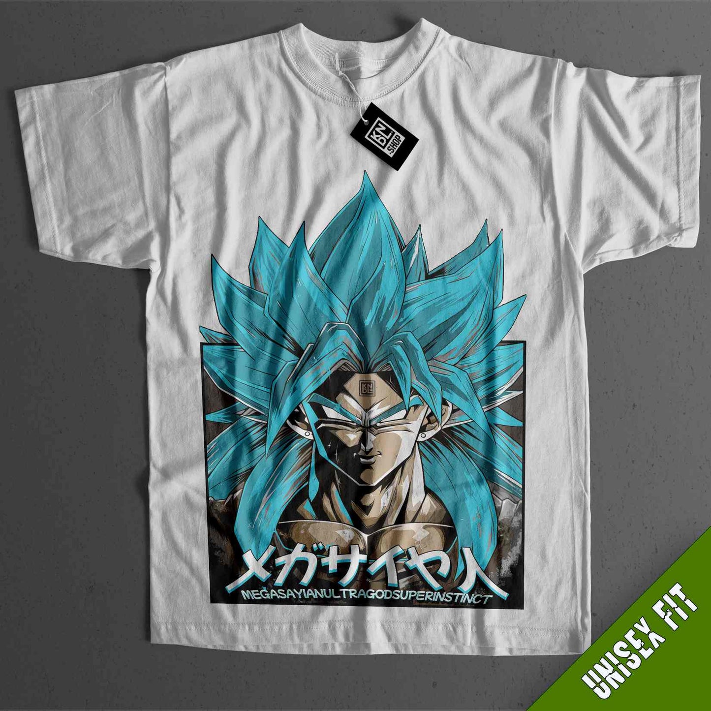 a white t - shirt with a picture of the character gohan