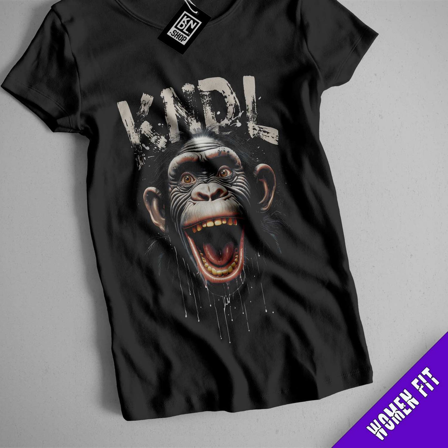 a black shirt with a gorilla face on it